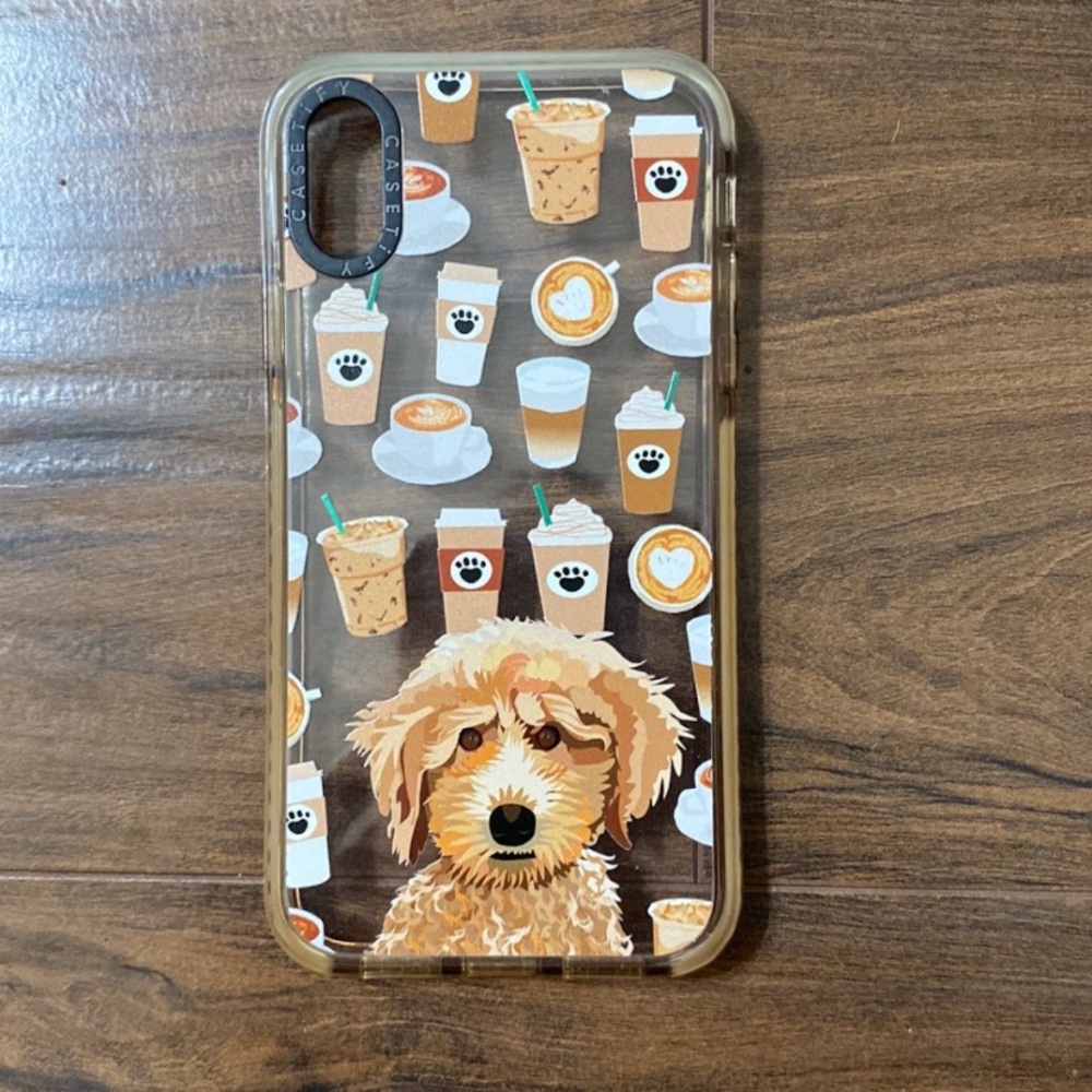 iPhone XR Casetify cell phone case with Golden Doodle and Coffee decor